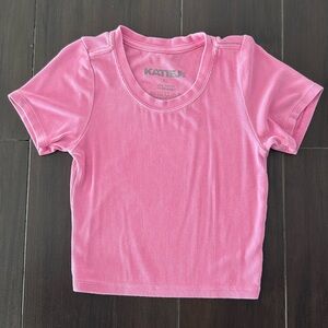 Katie J NYC Ribbed Crop Tshirt